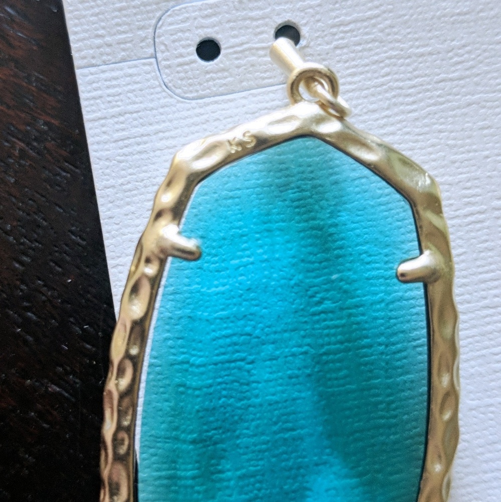 SOLD NWT Kendra Scott Blue and Gold Ella Earrings - Picture 3 of 3
